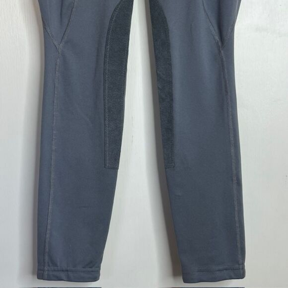 KERRITS GRAY KNIT RIDING LEGGINGS TIGHTS KNEE PATCHES SIZE MEDIUM - Picture 6 of 13